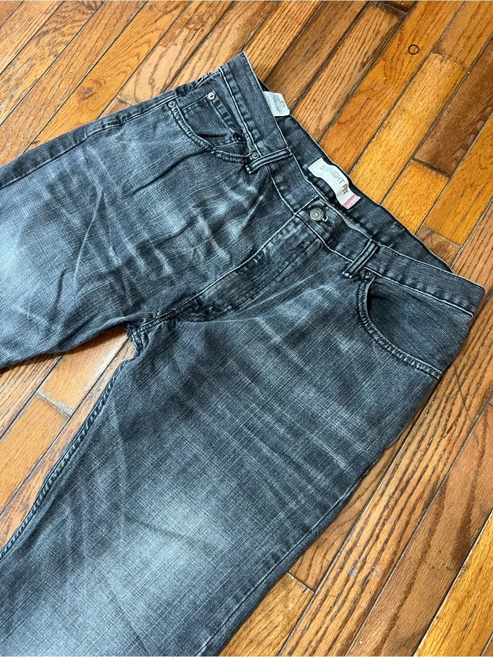Levi's Men's Black Washed 505 Relaxed Jeans 38x30